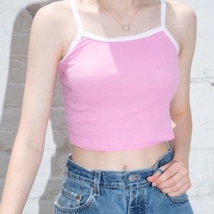 Brandy Melville Bubblegum Pink Cropped Tank Top